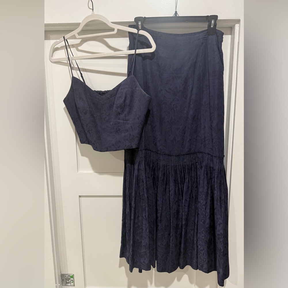 Club Monaco Navy Tank & Maxi Skirt.  Top size Medium.  Skirt size 6.
